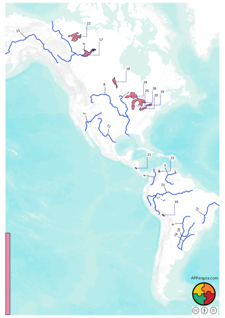 Mapas Físicos América – Relieve, Ríos y Lagos- Geografía e Historia ESO ...