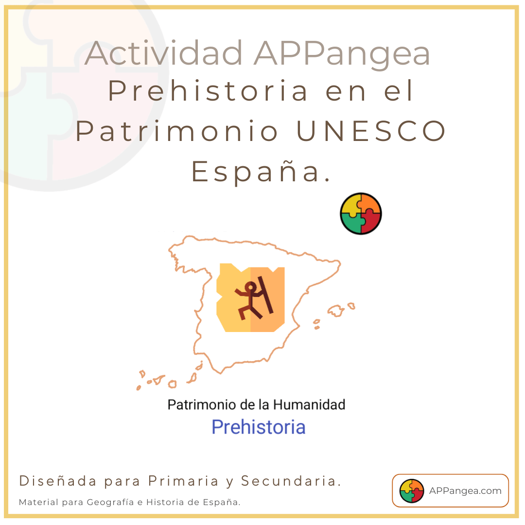 Actividad con mapas Prehistoria en el Patrimonio UNESCO España.