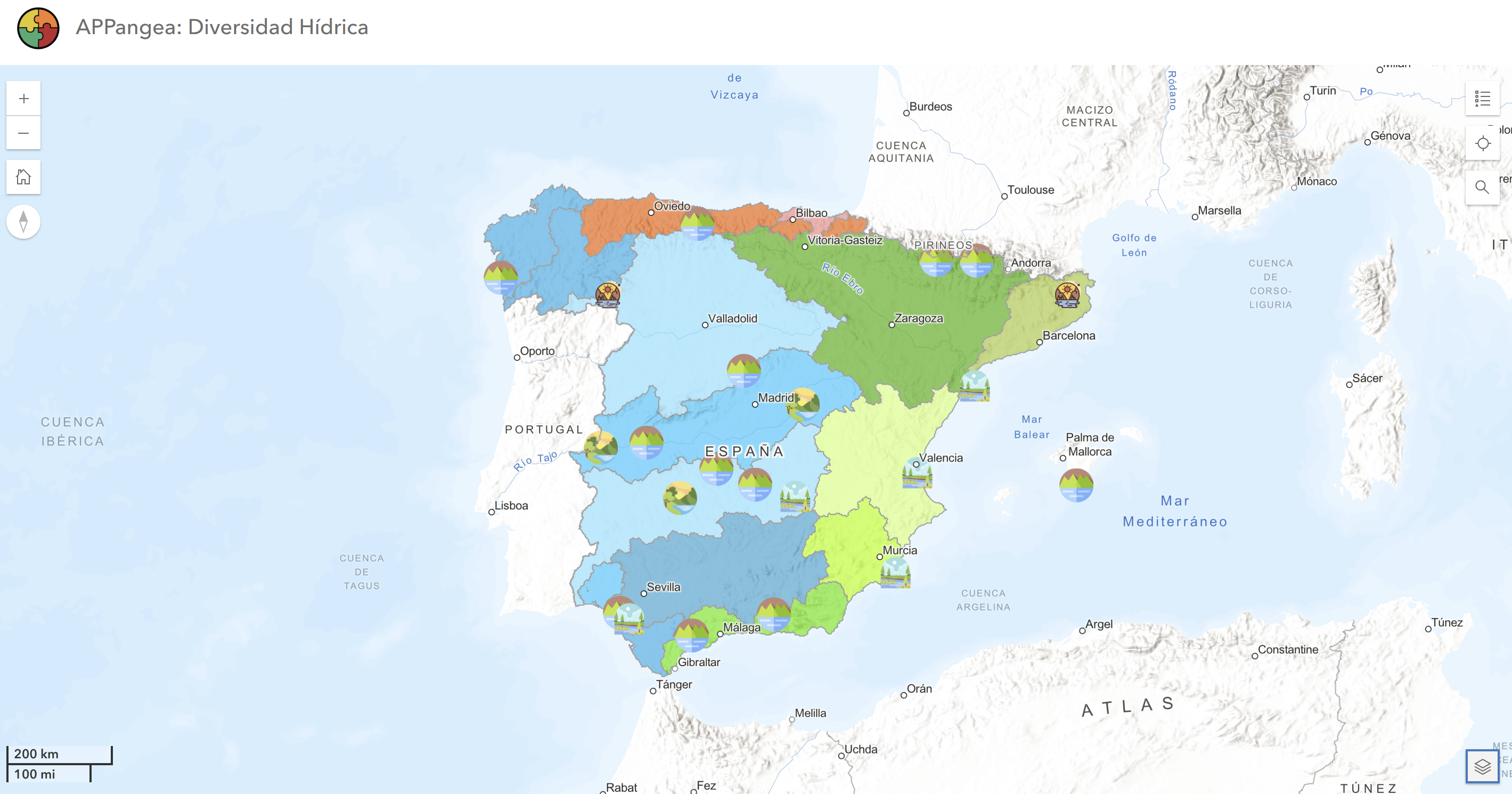 Visor de mapas Visor de mapas Explora la diversidad hídrica de España.