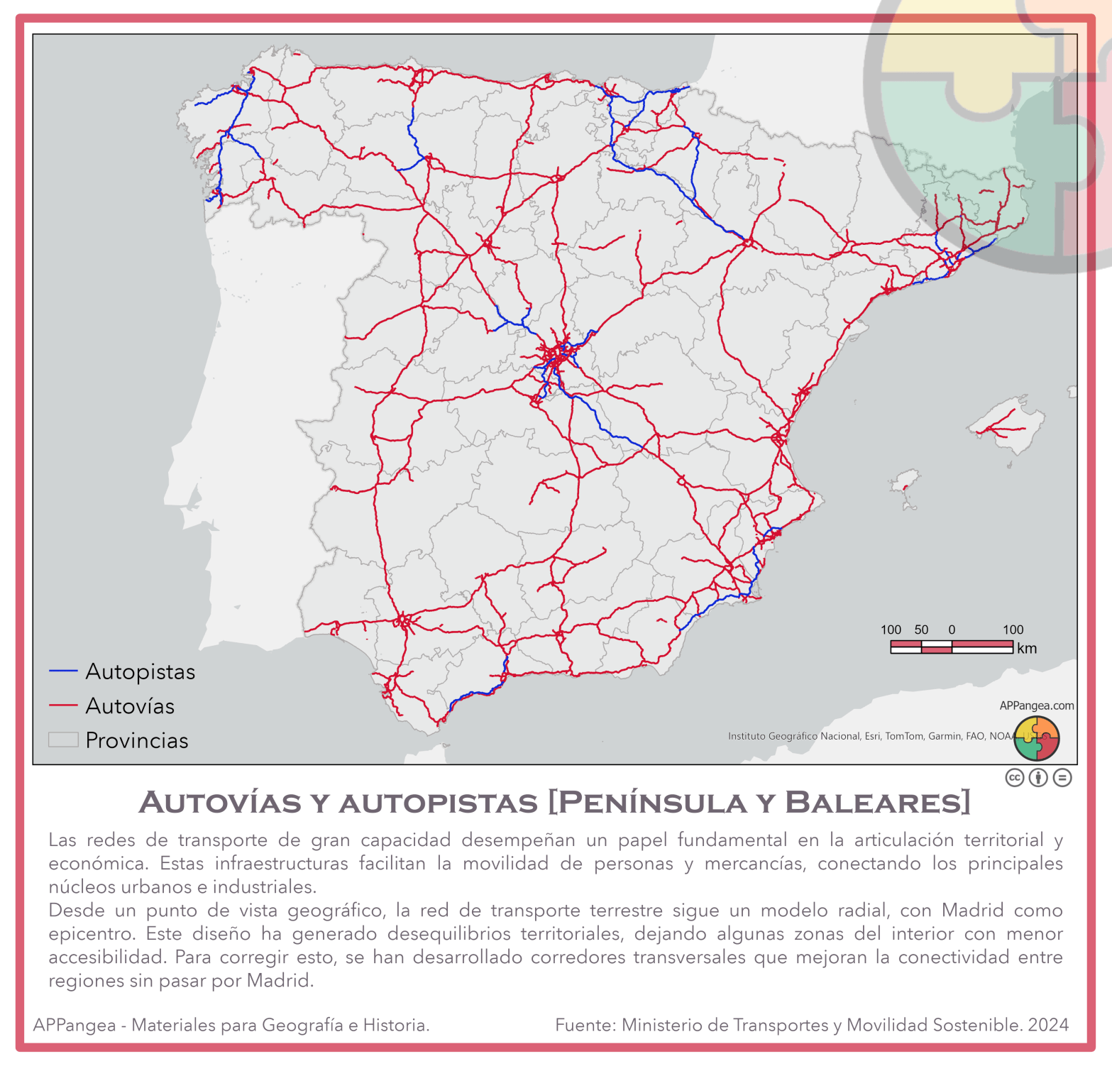 Mapa Autovías y autopistas [Península y Baleares]