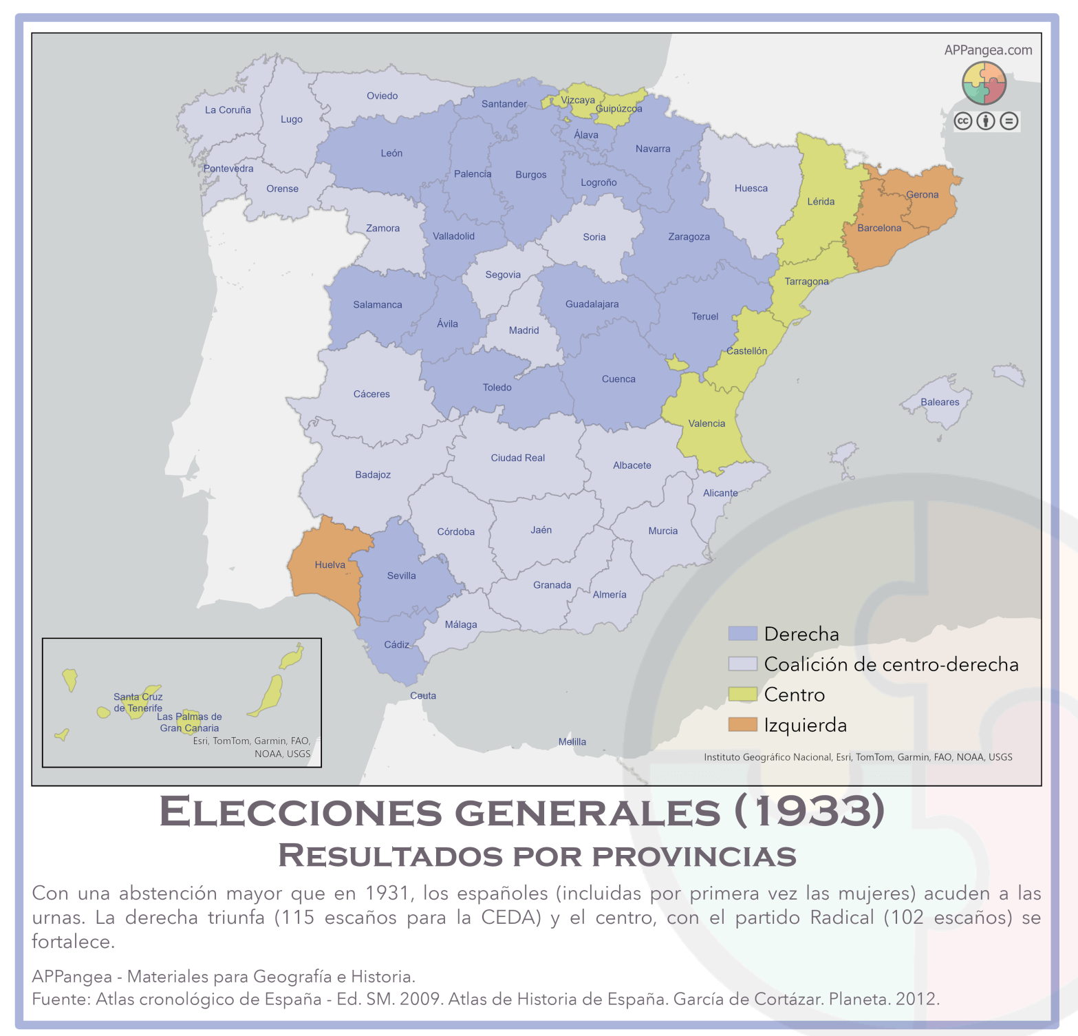 Mapa elecciones generales 1933