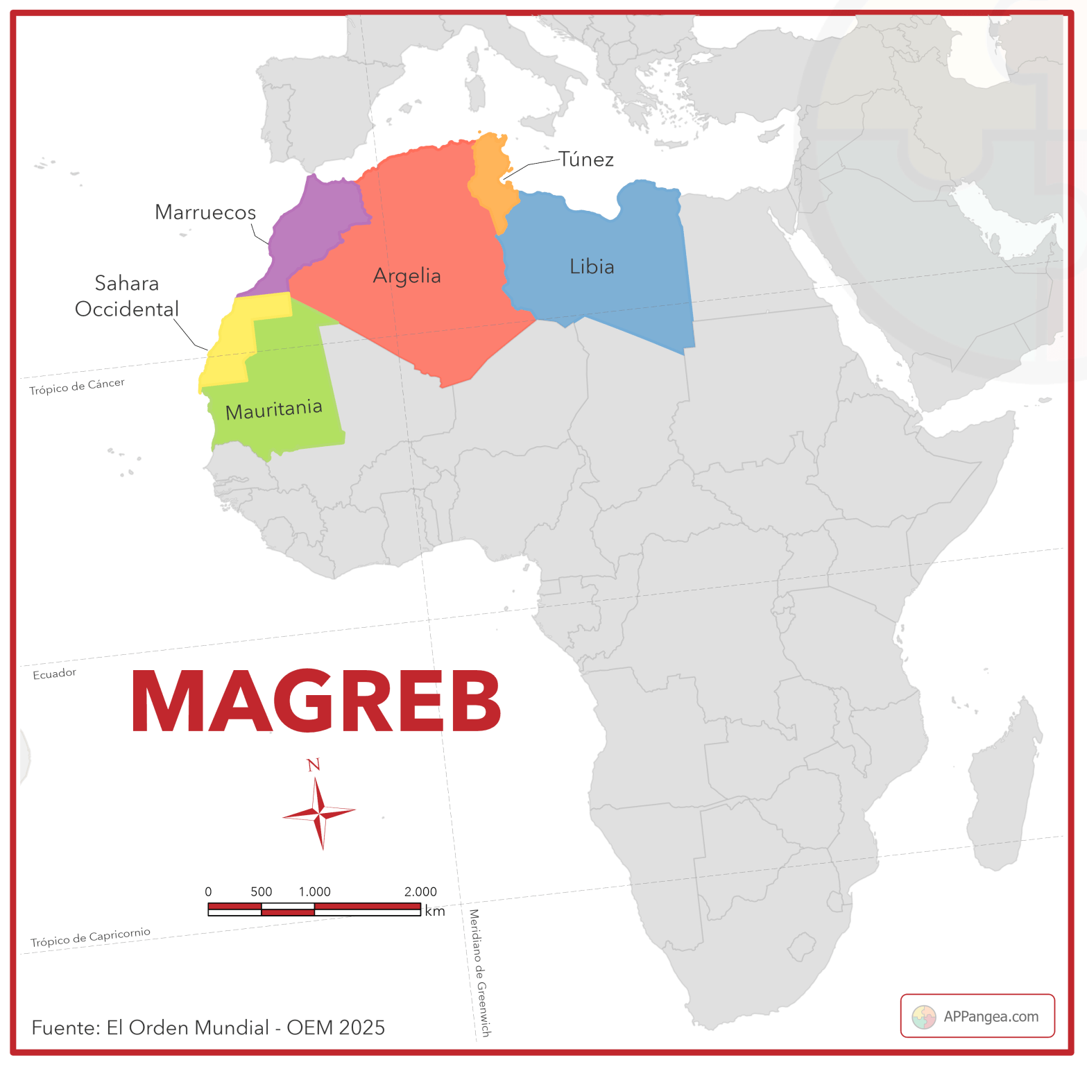 Mapa del Magreb