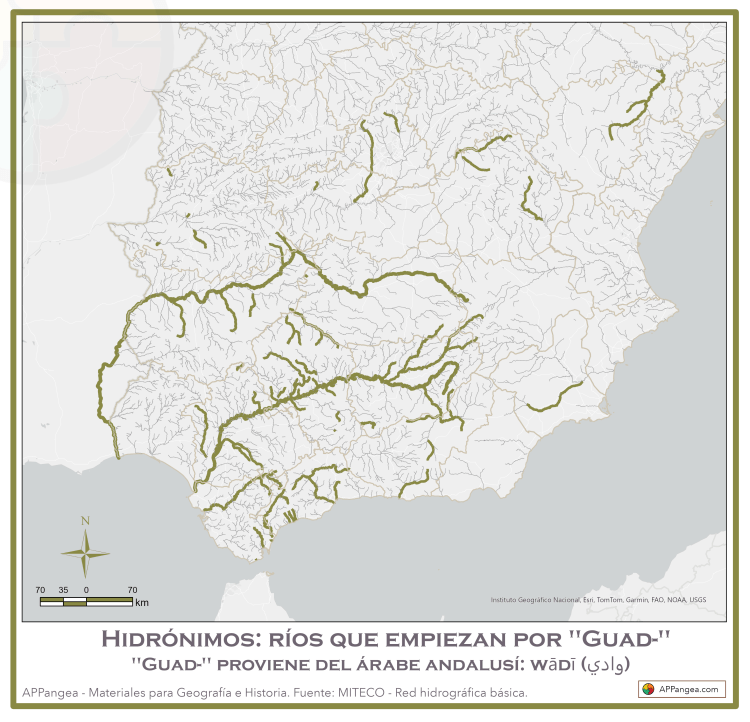 Ríos principales de España que empiezan por "Guad-"