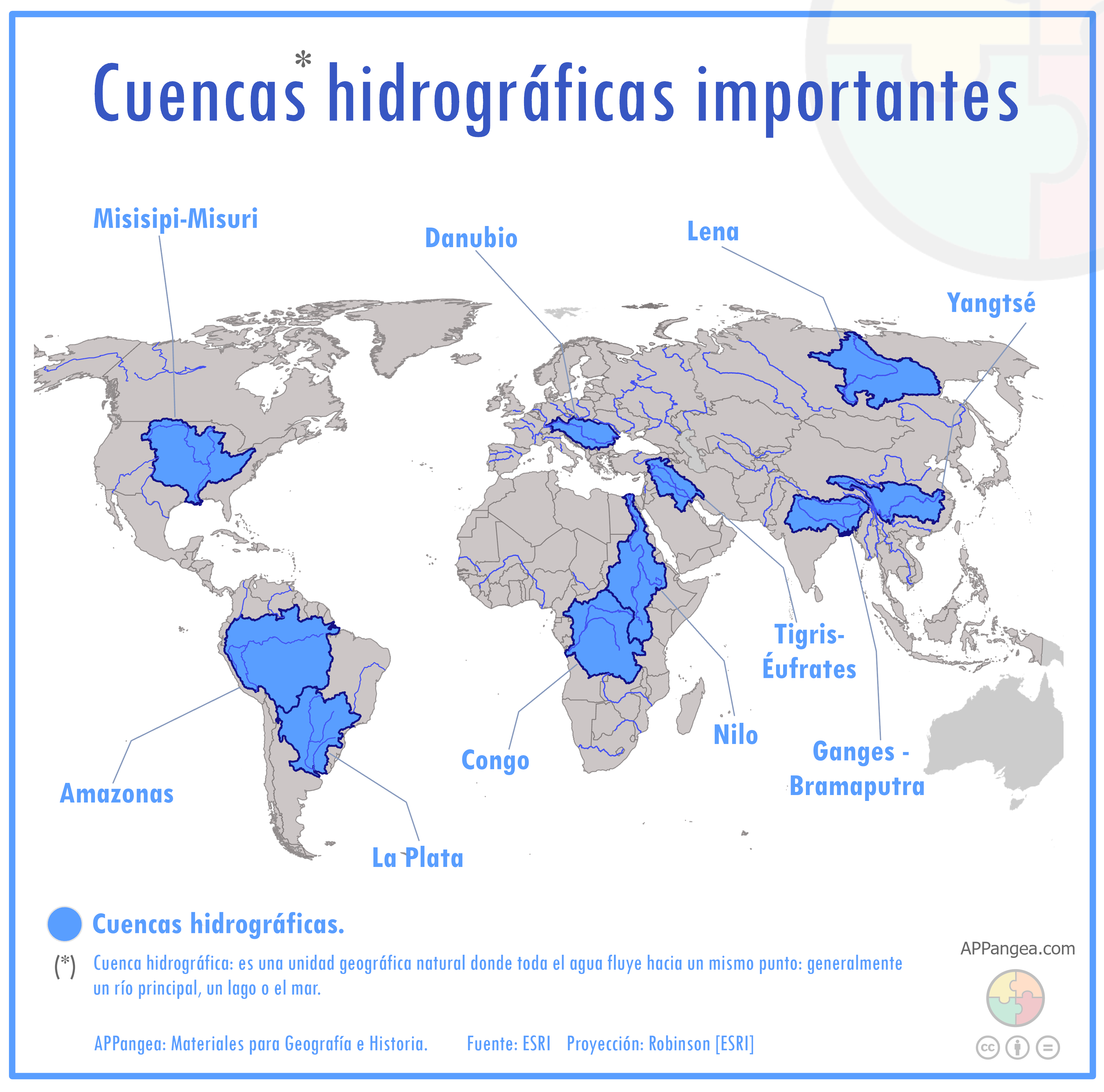 Las cuencas hidrográficas más importantes del mundo. Geografía e Historia 1.º de ESO