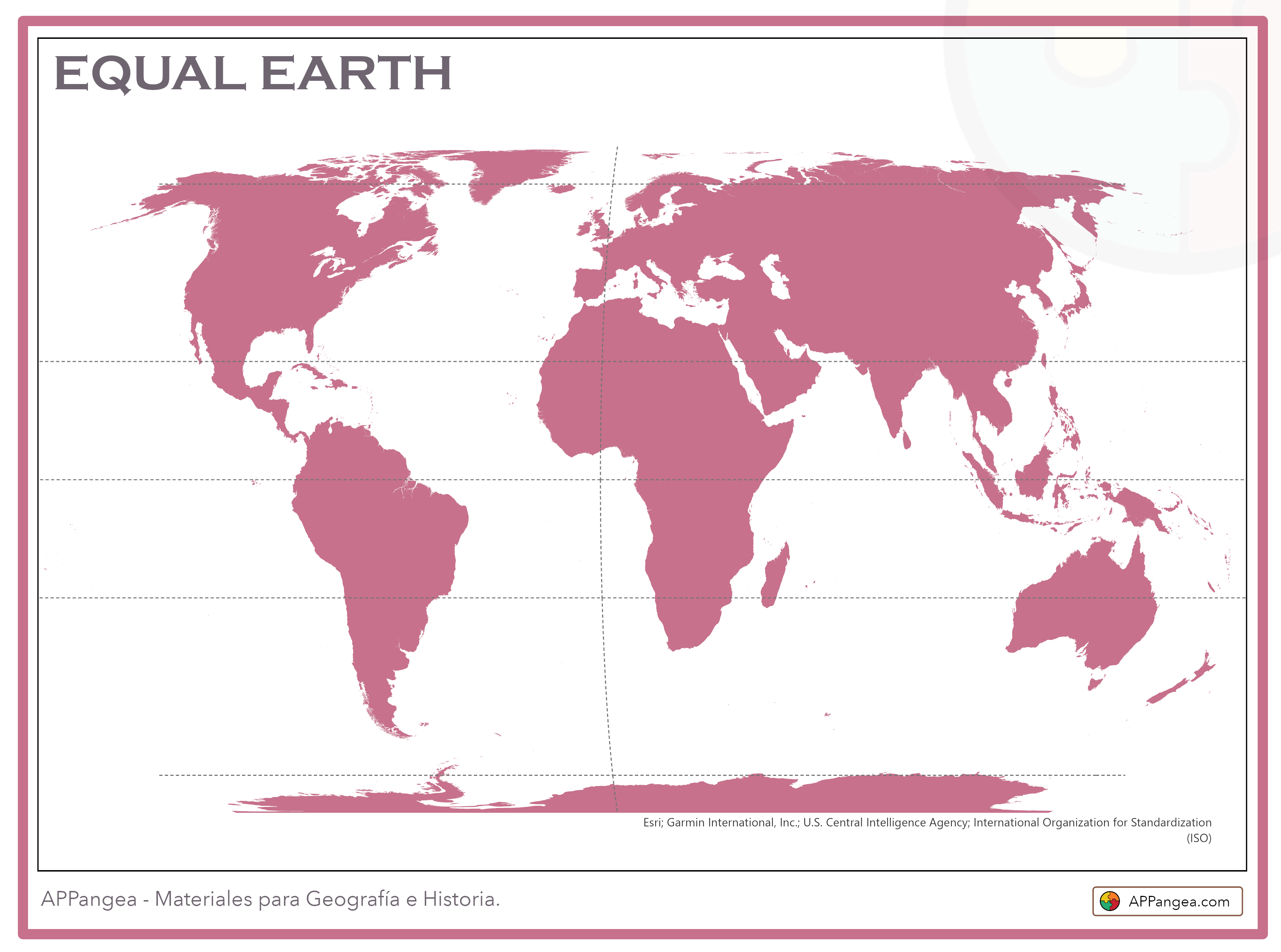 Proyección cartográfica Equal Earth. Geografía e Historia 1ºESO