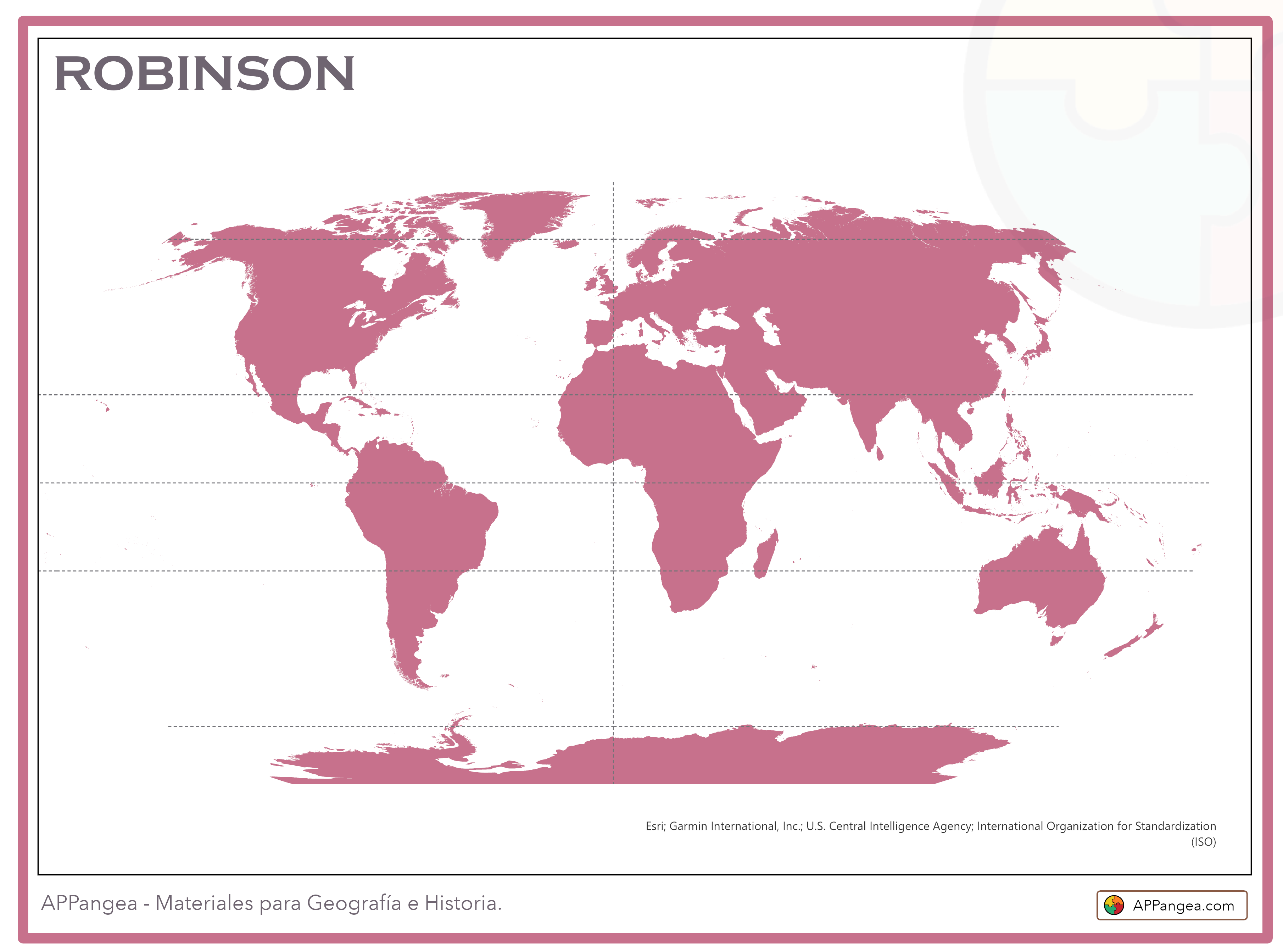 Proyección cartográfica Robinson. Geografía e Historia 1ºESO