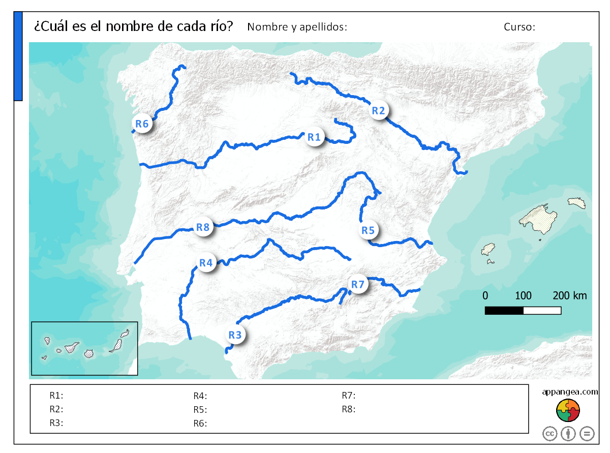 Ríos de España- Prueba de Evaluación. Geografía e Historia ESO.