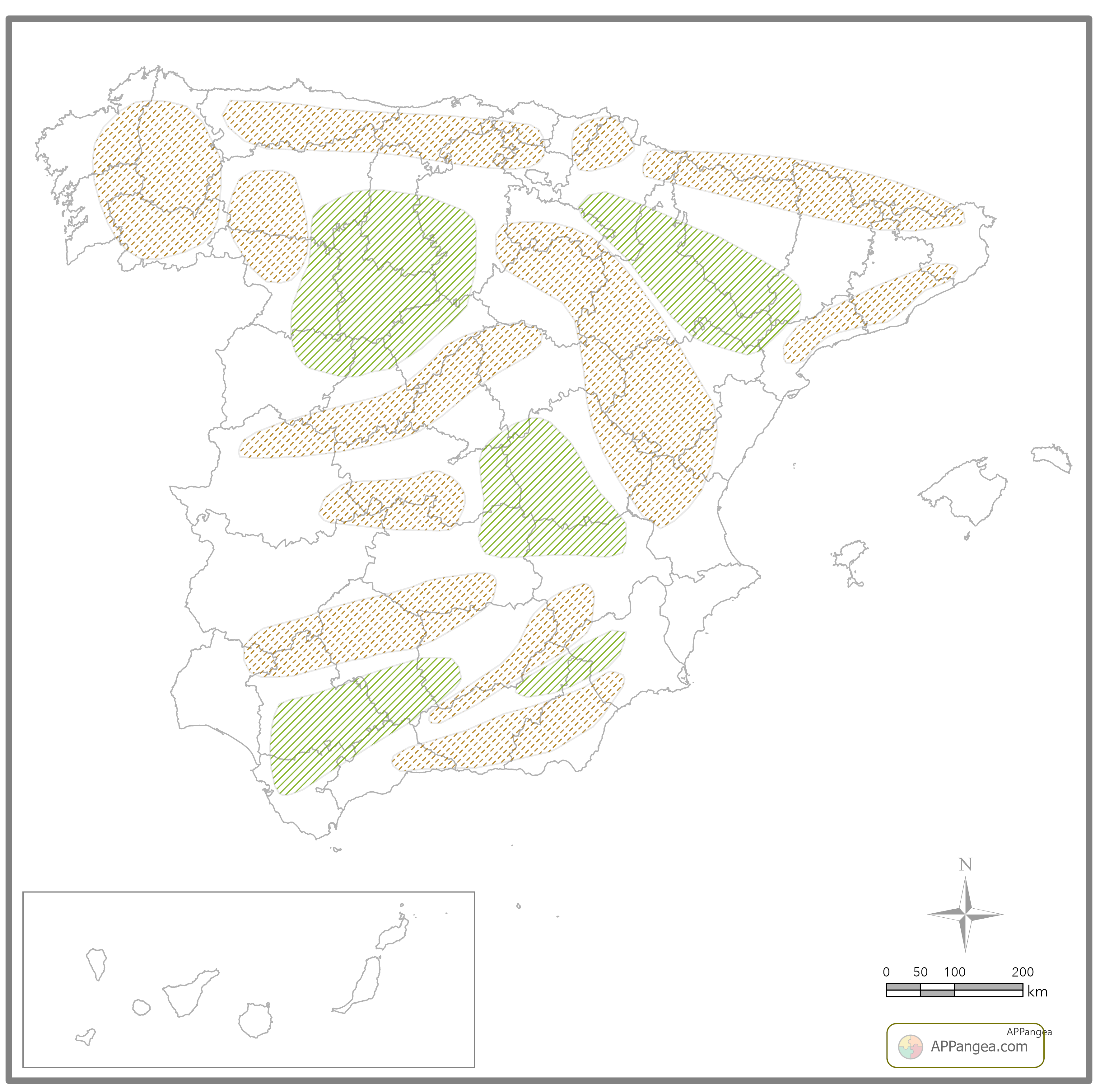 Mapa Mudo Relieve España. Geografía e Historia ESO