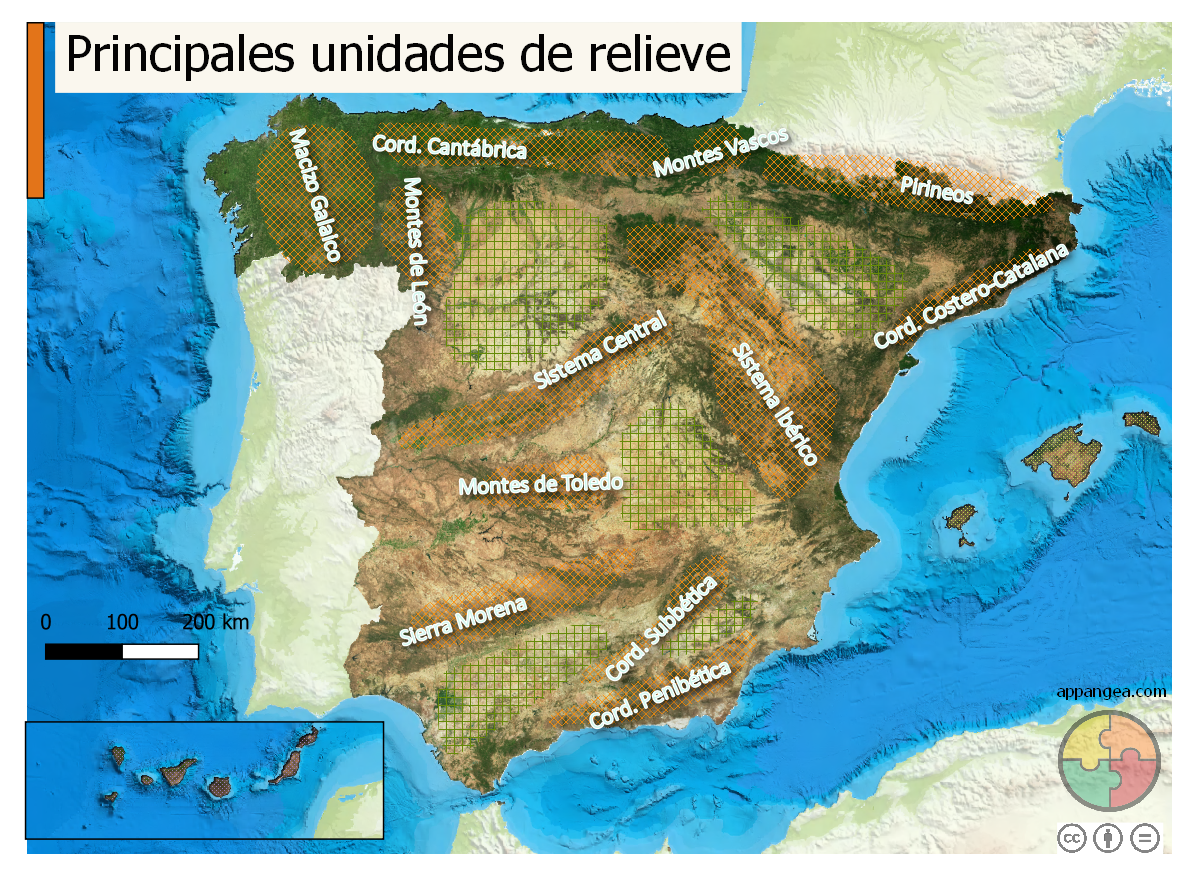 Relieve de España sistemas montañosos Geografía ESO