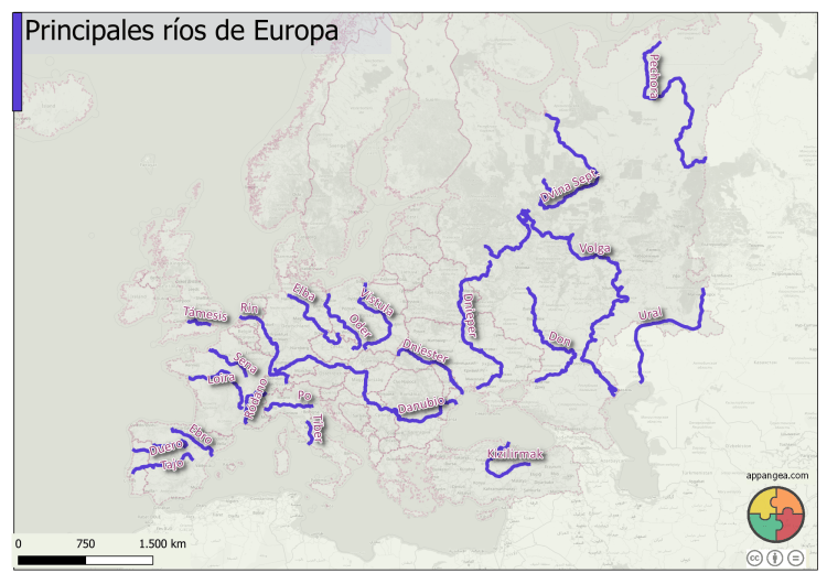 Principales Ríos de Europa. Geografía e Historia ESO.