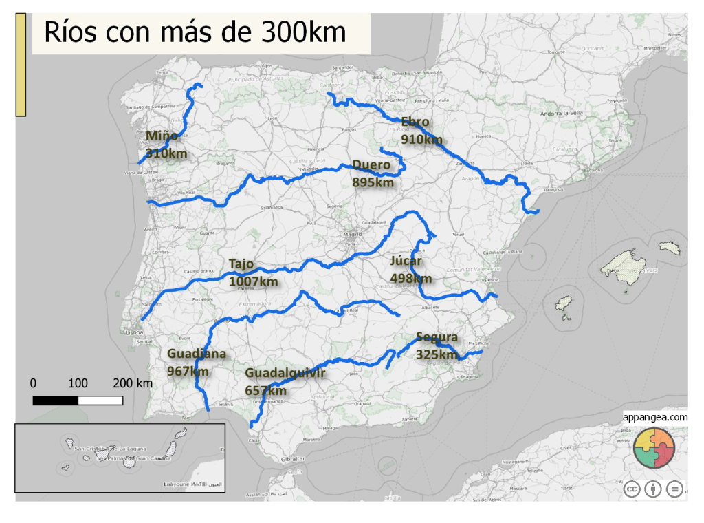 Mapas Ríos España y Europa – Geografía e Historia ESO – APPangea
