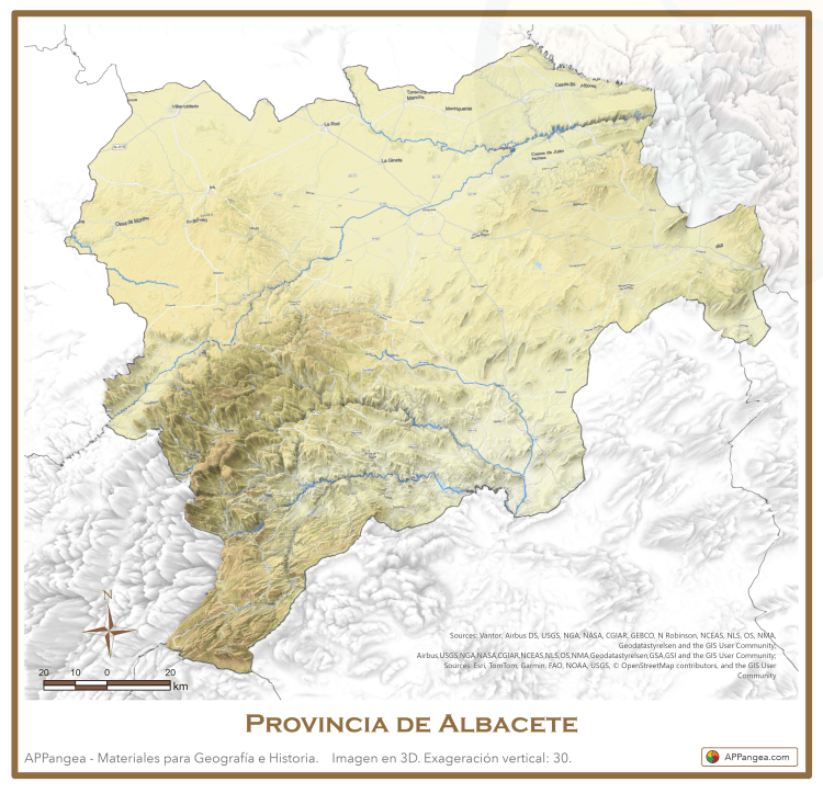 Relieve Provincia de Albacete 3D. Geografía ESO