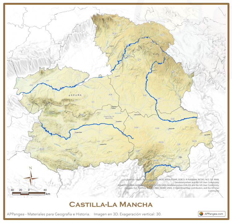 Relieve Castilla-La Mancha 3D. Geografía ESO