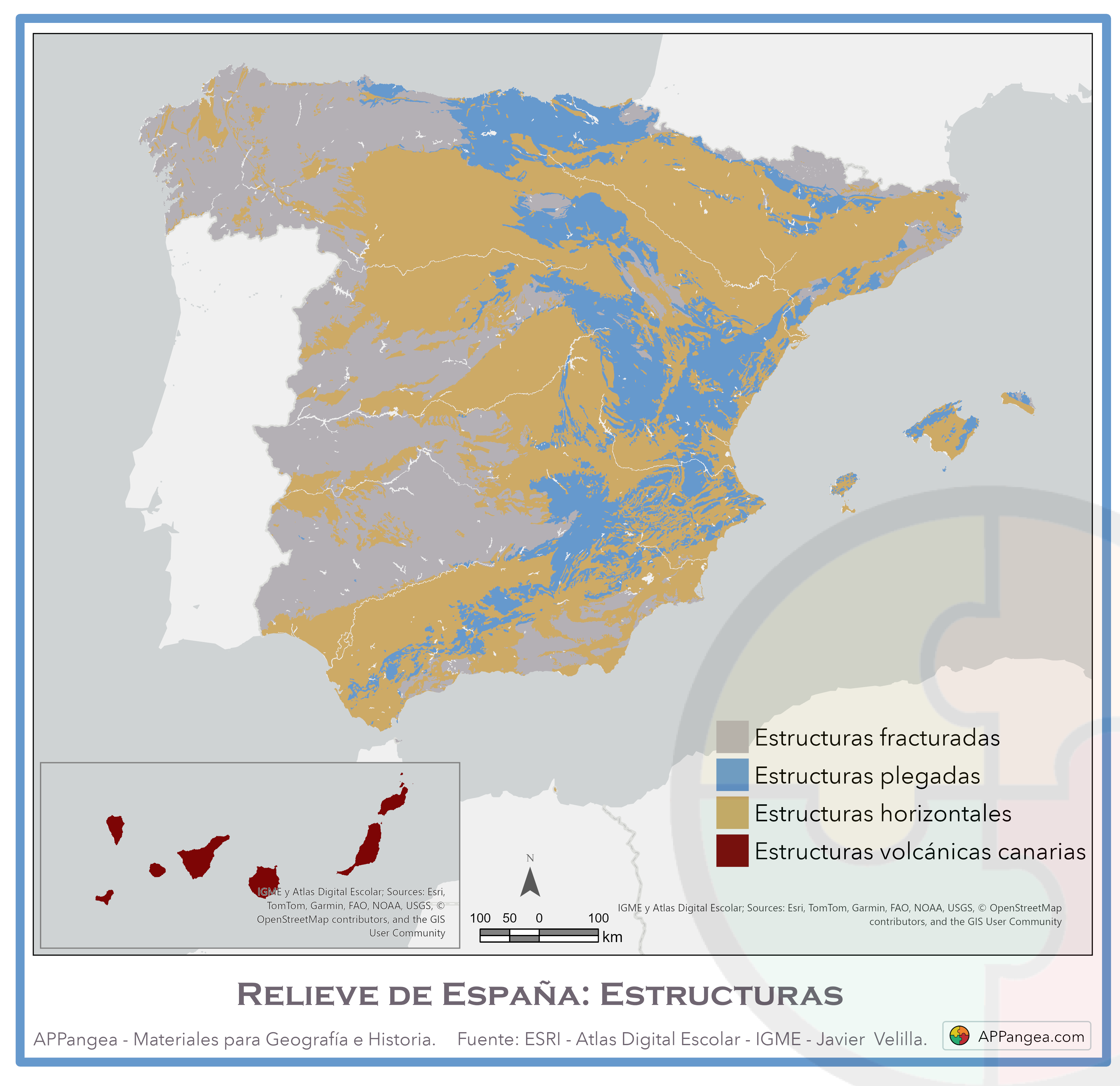 Estructuras del relieve de España. Geografía de España 2º Bachillerato