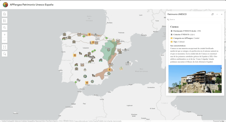 Mapa Patrimonio de la Humanidad de España. Unesco. 