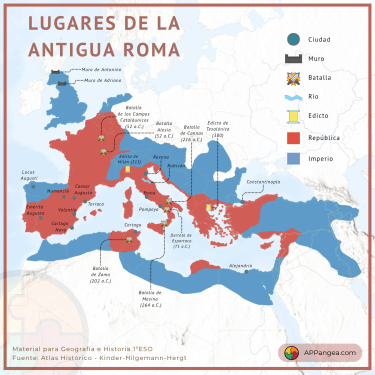 Antigua Roma- Lugares y ciudades importantes – Geografía e Historia de&nbsp;1ºESO