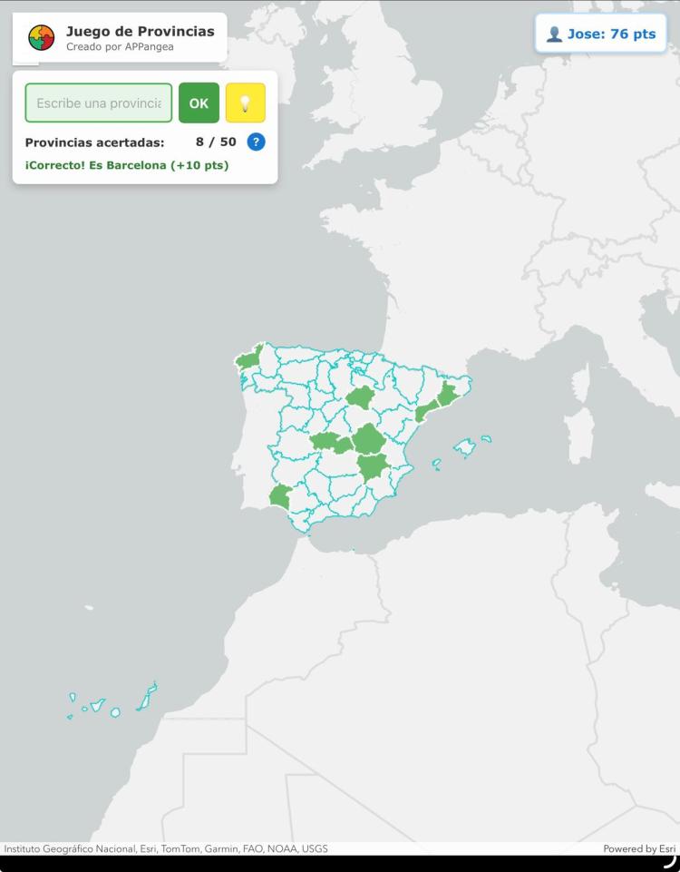 Minijuego Provincias de España