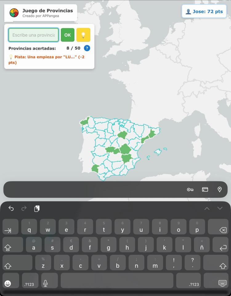 Minijuego Provincias de España