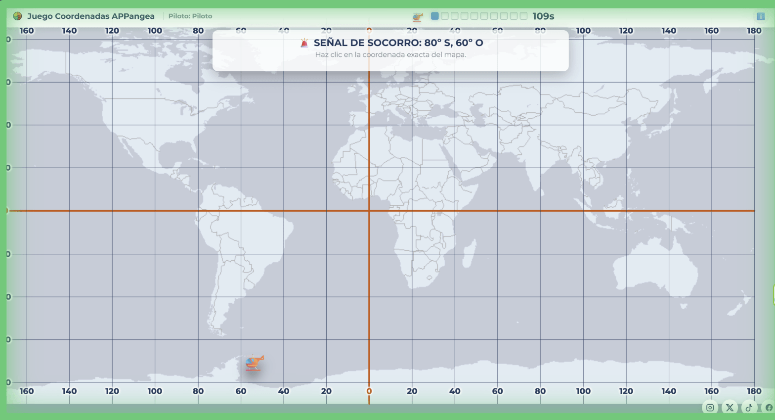 Juego de coordenadas geográficas (latitud - Longitud) para Primaria y Secundaria